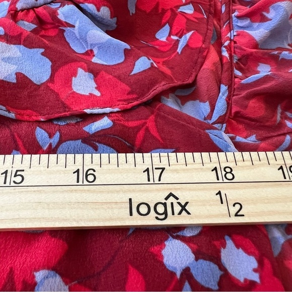 Alexis 100% Silk Floral Danijela Ruffled Blouse Top SZ Medium - Picture 13 of 14